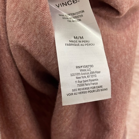 Mens Vince Sunfaded Pullover Lightweight Hoodie Red/Pink Size Medium - Picture 5 of 5